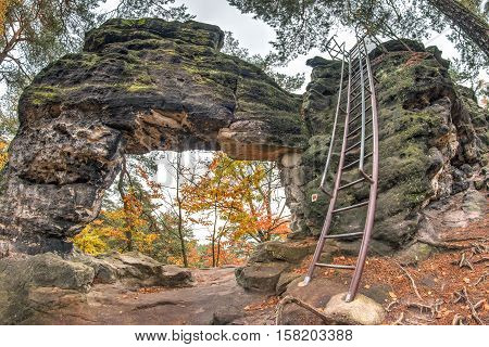 Little Pravcice Gate is a natural sandstone in Bohemian Switzerland