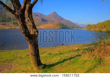 Loch Leven Scottish lake Scotland Scottish Highlands bright colourful