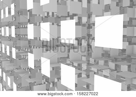 abstraction plane white box background 3d illustration