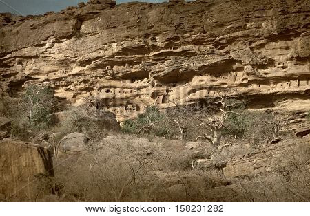 Mali, Africa - Dogon Village And Typical Mud Buildings