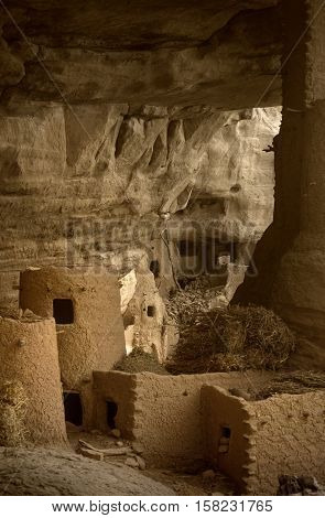 Mali, Africa - Dogon Village And Typical Mud Buildings