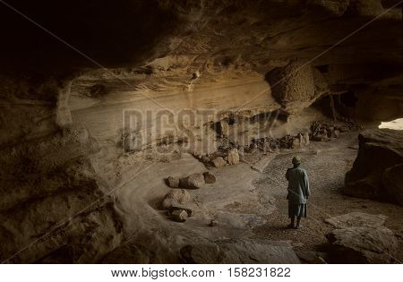 Mali, Africa - Dogon Village And Typical Mud Buildings