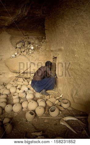 Mali, Africa - Dogon Village And Typical Mud Buildings