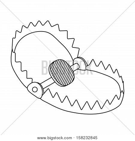 Trap icon in outline style isolated on white background. Hunting symbol vector illustration.