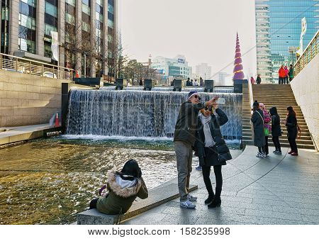 Cheonggye Stream And Recreation Walkway Of Seoul