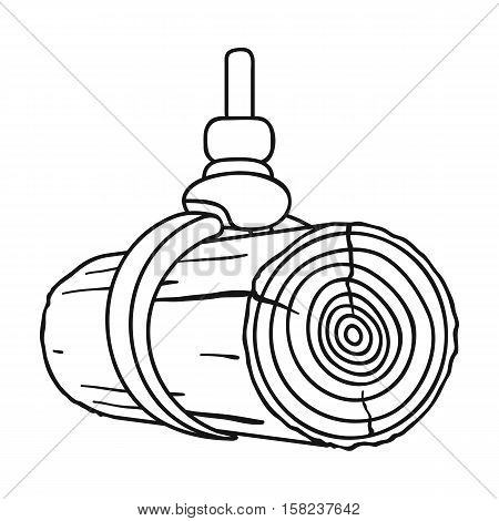 Hydraulic crane icon in  style isolated on white background. Sawmill and timber symbol vector illustration.