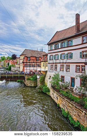 Fishermen Houses And Regnitz River In Little Venice Bamberg