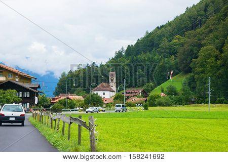 Gsteig Village Church In Gsteigwiler At Interlaken Oberhasli Bern Switzerland
