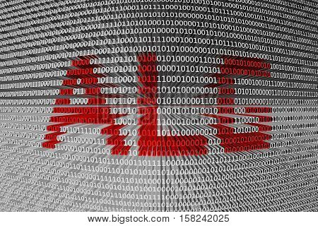 ALG in the form of binary code, 3D illustration