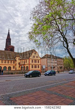 Historical Museum And Cathedral Of Notre Dame In Strasbourg France