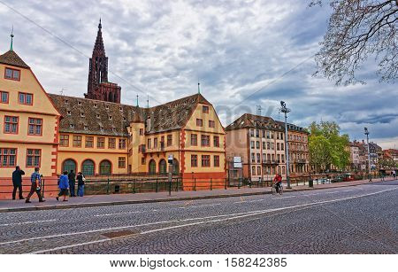 Historical Museum And Cathedral Of Notre Dame Of Strasbourg France