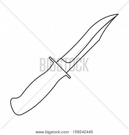 Military combat knife icon outline. Single weapon icon from the big ammunitio, arms outline.