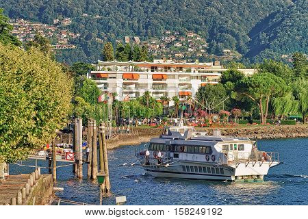 Passenger Ship In Ascona Of Ticino In Switzerland