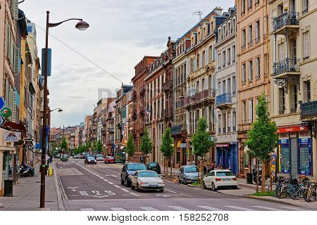 Rue Du Faubourg De Pierre Street In Strasbourg In France