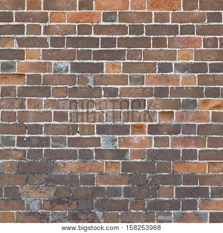 Spotted Red Brown Black Old Urban Brick Wall Background. Retro Brickwall Square Structure. Grungy Frame Texture Backgrounds. Home House Interior Design Mottled Element In Vintage Modern Style.