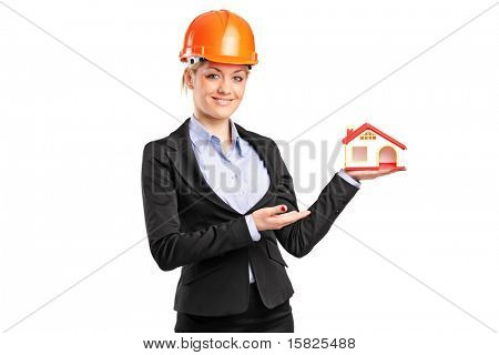 白い背景で隔離モデル家 forewoman