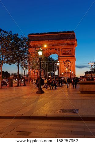 Triumphal Arch Of The Star In Paris France