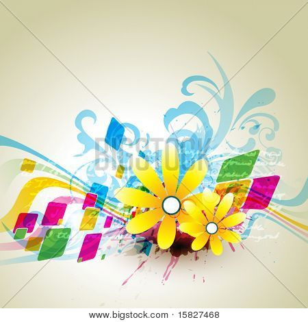 Abstract grunge Blumen Kunstwerk. Eps10 Vektor