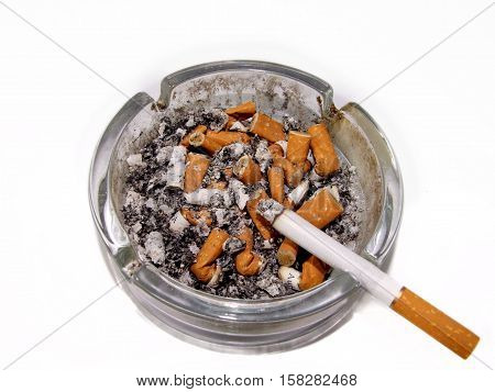 Cigarette nicotine isolated on a white background