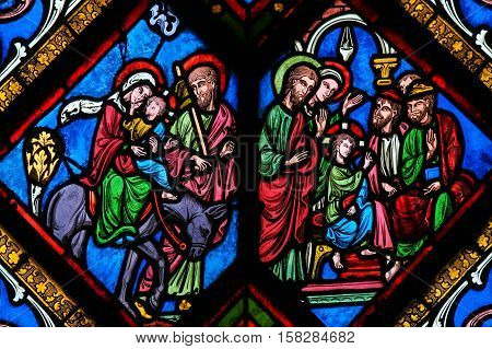 Stained Glass - The Flight To Egypt And Christ Among The Doctors