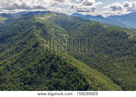 Kronotsky Nature Reserve on Kamchatka Peninsula. View from the helicopter.