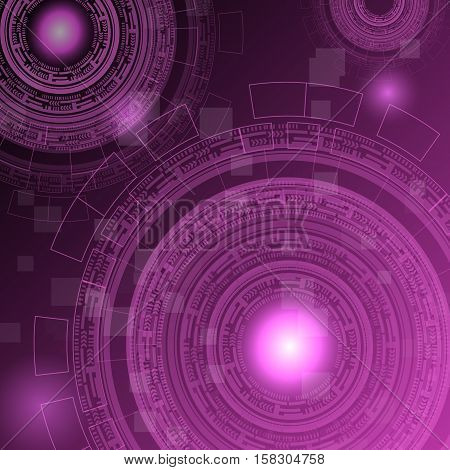 Abstract dark pink technology futuristic background, stock vector