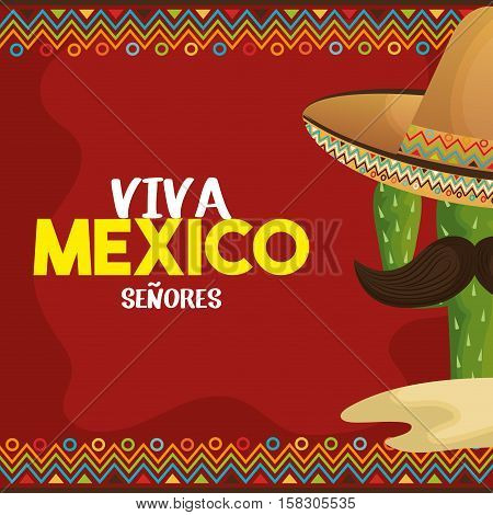 viva mexico poster icon vector illustration design