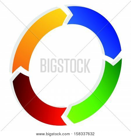 Segmented Circle Arrow. Circular Arrow Icon. Process, Progres, Rotation Icon.