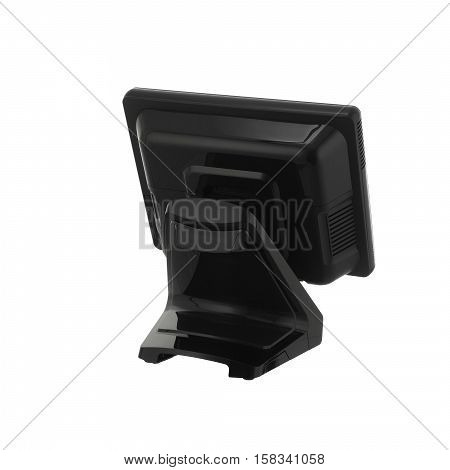 Point Of Sale System with Screen Monitor On White Background