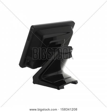Point Of Sale System with Screen Monitor On White Background