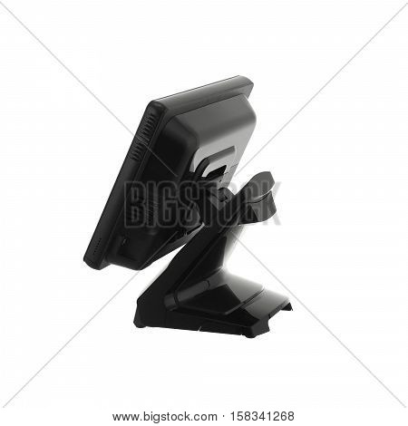 Point Of Sale System with Screen Monitor On White Background