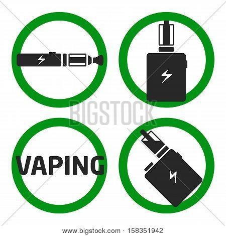 super vector flat coollection set vaping icons