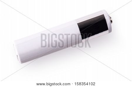 white AA battery. isolated over white background