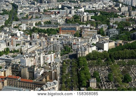 The City Skyline At Daytime. Paris, France. Taken From The Tour Montparnasse