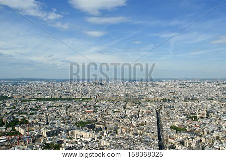 The City Skyline At Daytime. Paris, France. Taken From The Tour Montparnasse