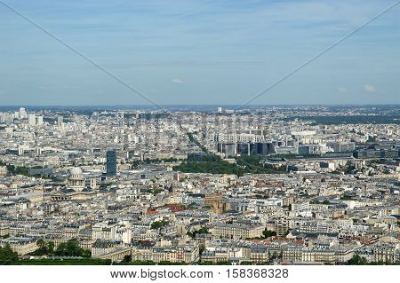 The City Skyline At Daytime. Paris, France. Taken From The Tour Montparnasse