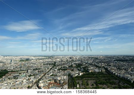 The City Skyline At Daytime. Paris, France. Taken From The Tour Montparnasse