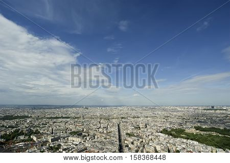 The City Skyline At Daytime. Paris, France. Taken From The Tour Montparnasse