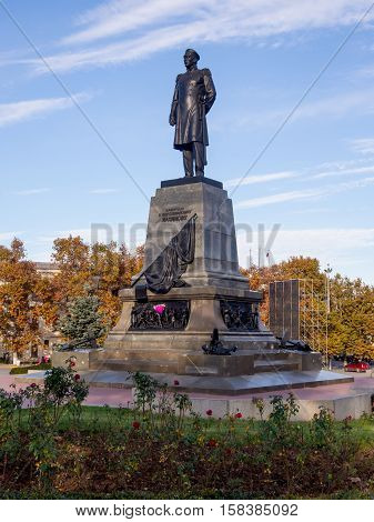 Sevastopol, Russia - November 14, 2015: A monument to Admiral Nakhimov in Sevastopol Crimea