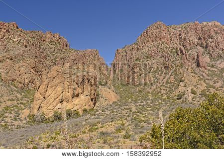 Dramatic Peaks in the Desert in the Chisos Mountains of Big Bend National Park in Texas
