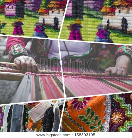 Collage Of Peru Traditional Culture Images - Travel Background (my Photos)