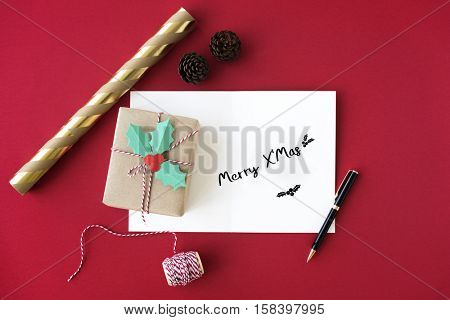 Merry Christmas and Happy New Year Family Holiday Festival Concept