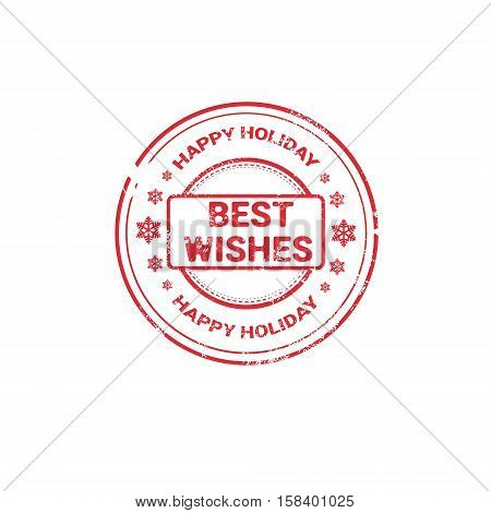 Happy New Year Merry Christmas Greeting Card Decoration Laber Web Icon Flat Vector Illustration