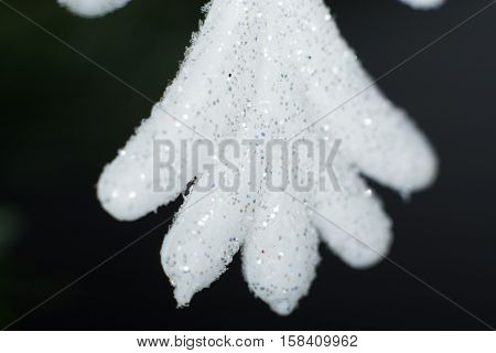 Christmas decoration - macro elements christmas tree white shiny snowflake