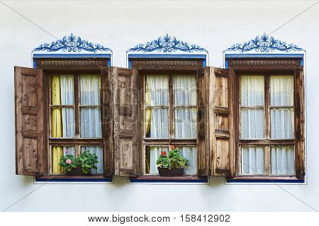 Windows of an Old House in Plovdiv Bulgaria
