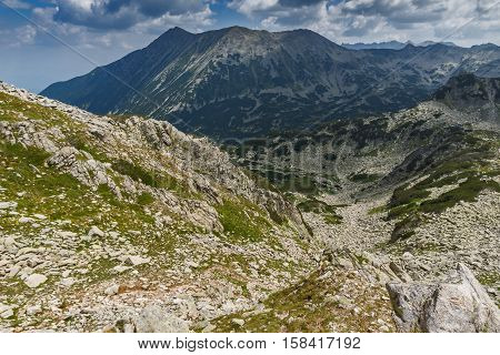 View From Banderitsa pass to Todorka peak,  Pirin Mountain, Bulgaria