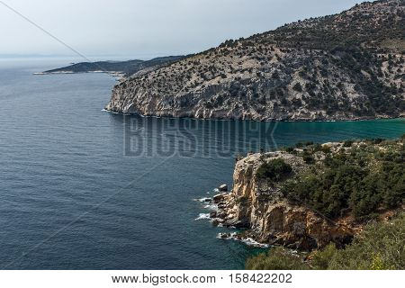 Gardens of the Archangel Michael Monastery in Thassos island, East Macedonia and Thrace, Greece