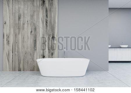 Close Up Of A White Bathtub