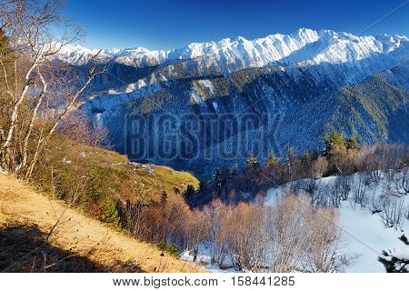 Spectacular Chalaadi Glacier, Located On Southern Slope Of The Causacus Mountains