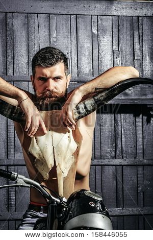 Bearded Man Hipster Biker